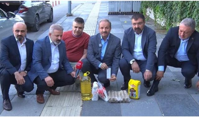 Sağlık-Sen, 1000 liralık taban aylığına market alışverişiyle tepki gösterdi