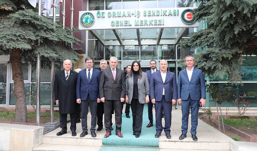 Eski Çalışma ve Sosyal Güvenlik Bakanı Julide Sarıeroğlu Öz Orman-İş Sendikasını ziyaret etti!