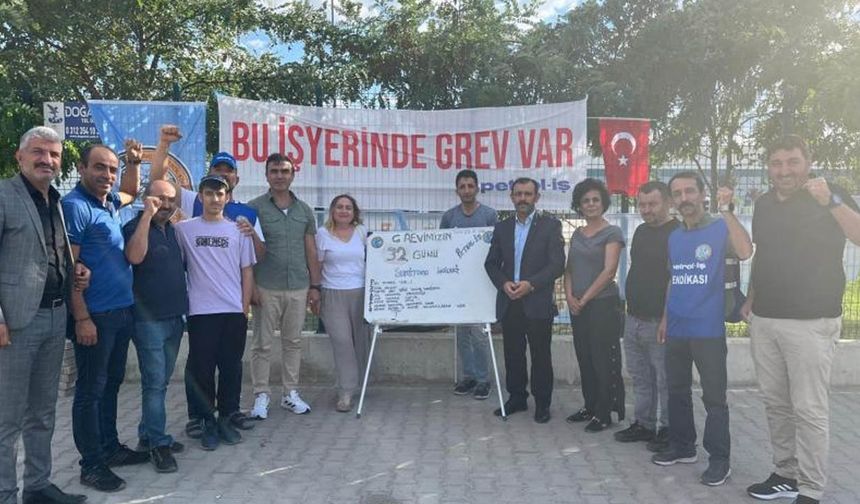 Greve çıkan işçilere sendikalardan ziyaret