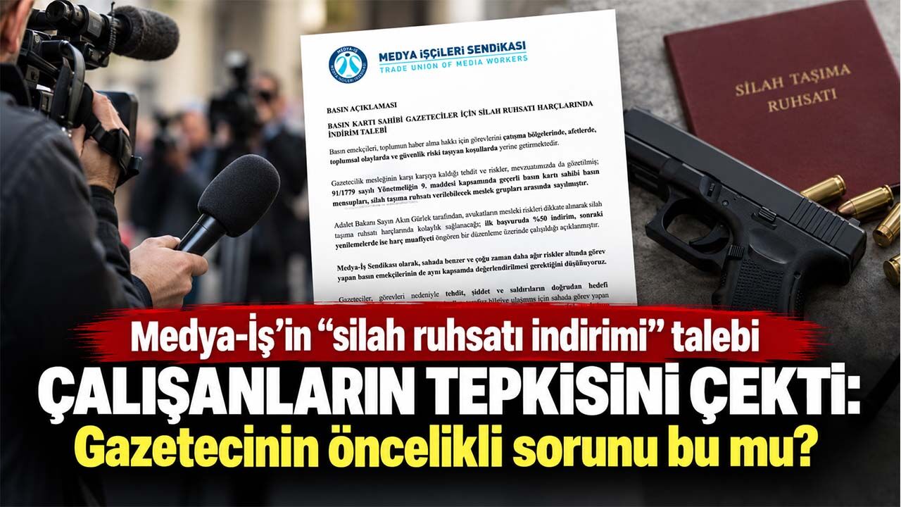 Medya-İş’in “silah ruhsatı indirimi” talebi çalışanların tepkisini çekti: Gazetecinin öncelikli sorunu bu mu?